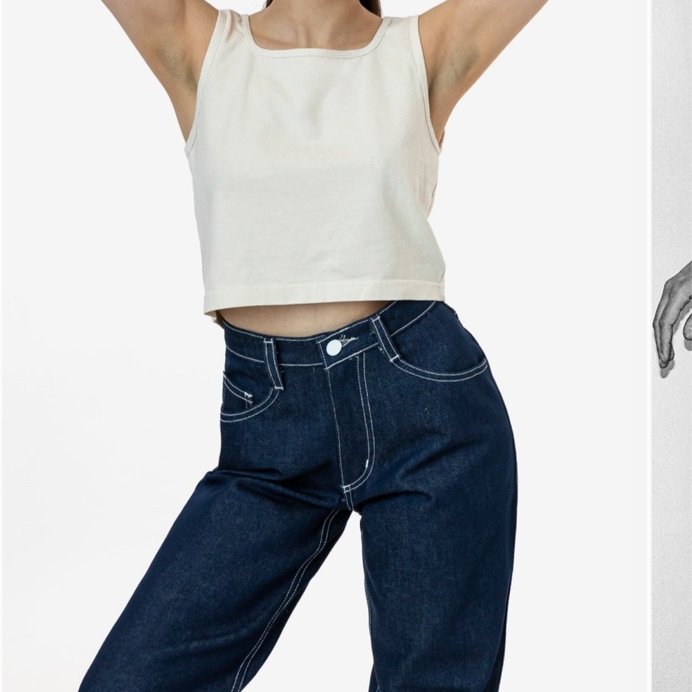 Cream Sleeveless Top Los Angeles Apparel